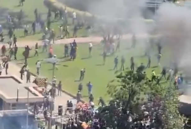 Protestors storm Parliament buildings.